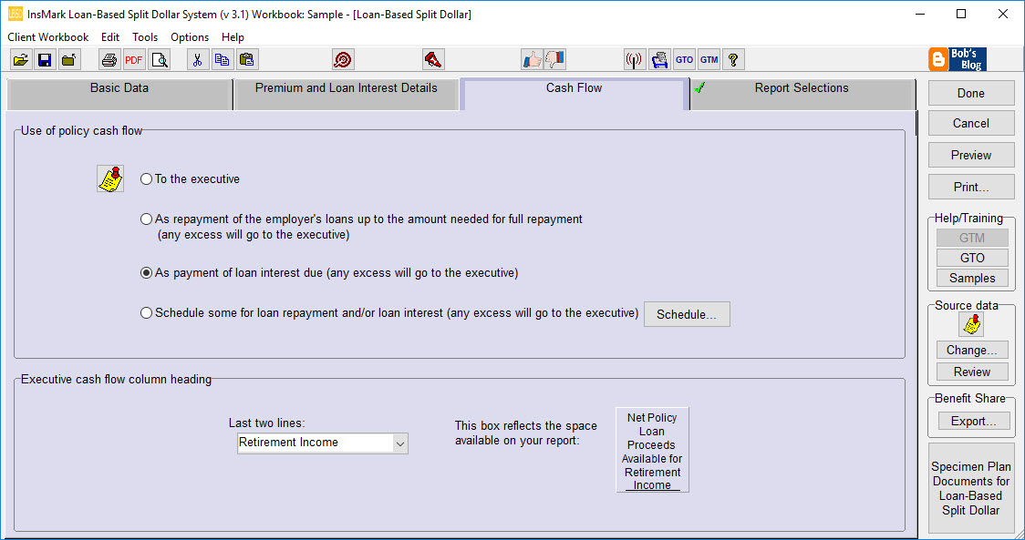 Loan-Based Split Dollar - Sample Input Image 3
